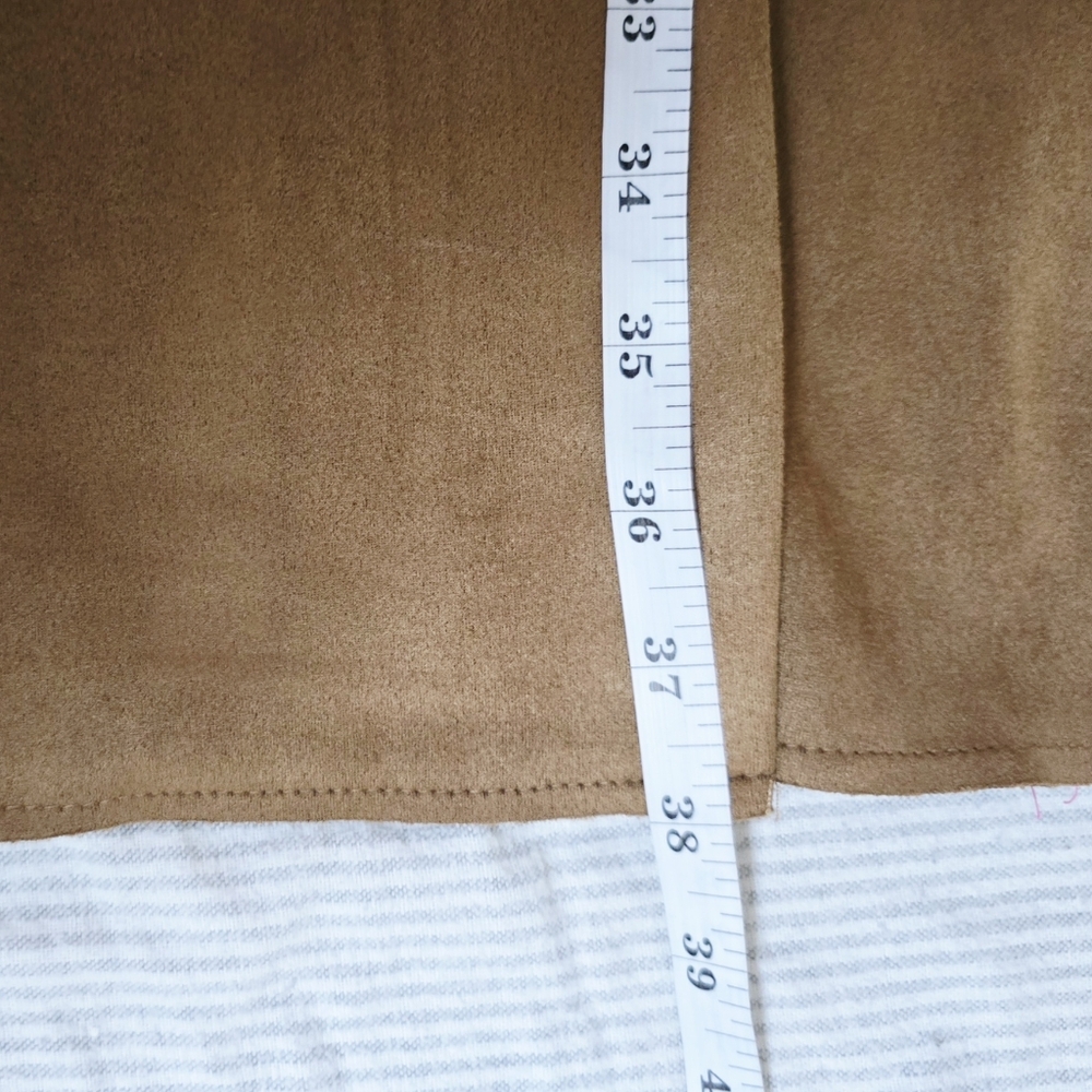 Ambiance Women's Tan Ultra Suede Single Button Trench Coat Size S - Picture 10 of 12